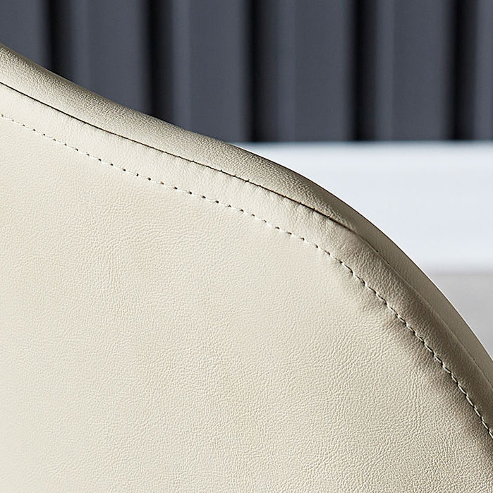 Modern Faux Leather Dining Chair Parsons Arm Chair with Black Legs