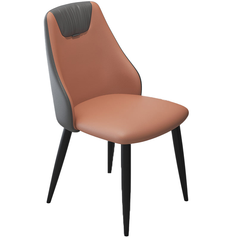 Faux Leather Industrial Chair Parsons Arm Chair for Dining Room