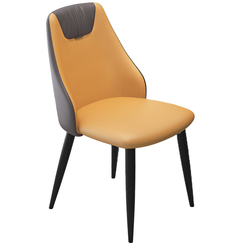 Faux Leather Industrial Chair Parsons Arm Chair for Dining Room