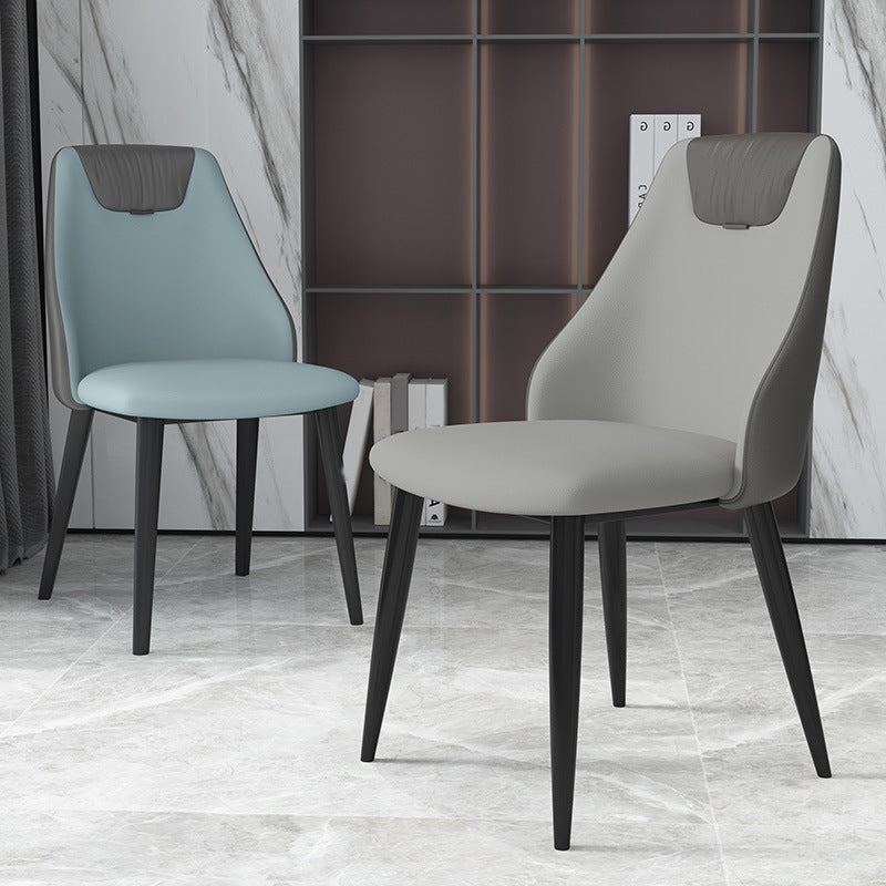 Faux Leather Industrial Chair Parsons Arm Chair for Dining Room