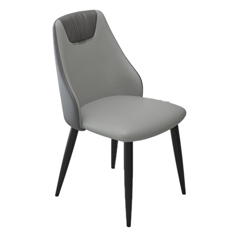 Faux Leather Industrial Chair Parsons Arm Chair for Dining Room