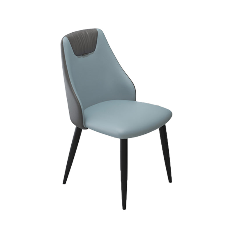 Faux Leather Industrial Chair Parsons Arm Chair for Dining Room