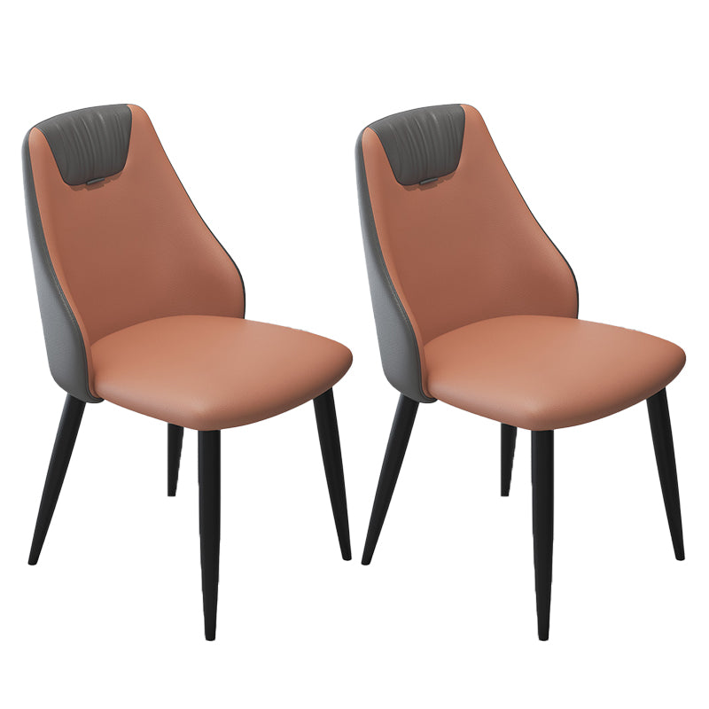 Faux Leather Industrial Chair Parsons Arm Chair for Dining Room