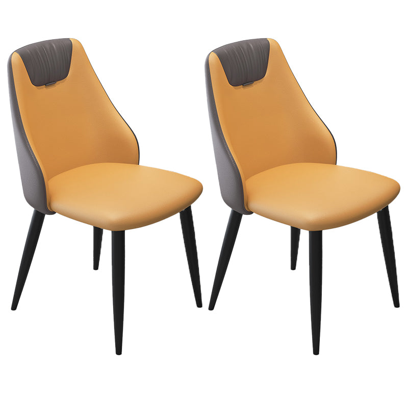 Faux Leather Industrial Chair Parsons Arm Chair for Dining Room