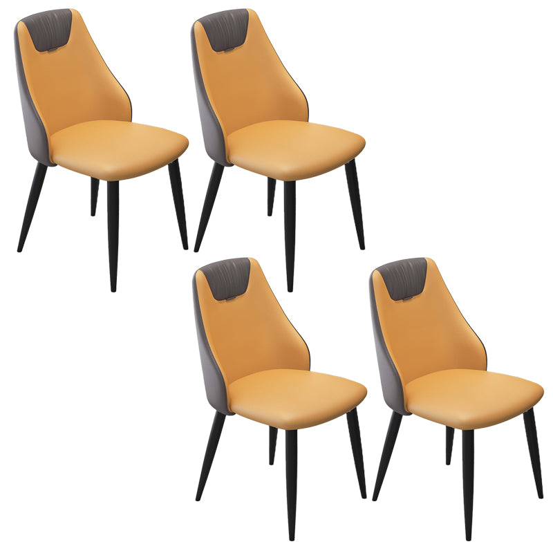 Faux Leather Industrial Chair Parsons Arm Chair for Dining Room