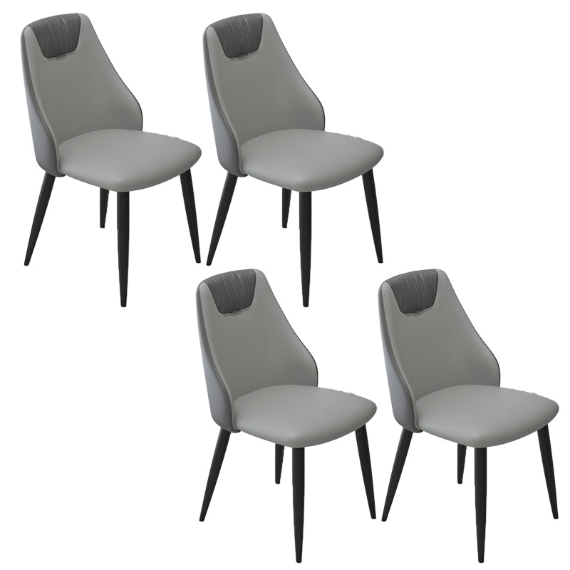 Faux Leather Industrial Chair Parsons Arm Chair for Dining Room