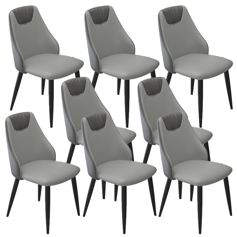 Faux Leather Industrial Chair Parsons Arm Chair for Dining Room