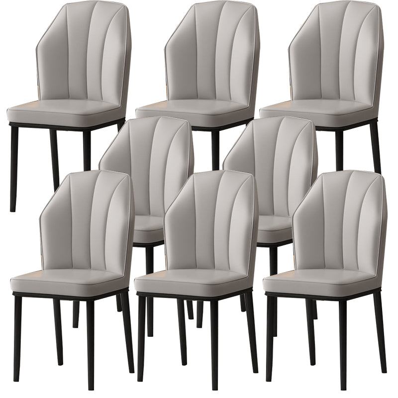 Faux Leather Side Chair Wingback Armless Chair for Dining Room