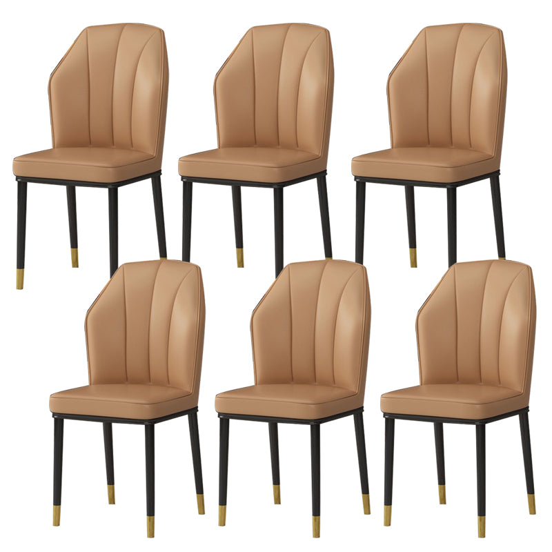 Faux Leather Side Chair Wingback Armless Chair for Dining Room
