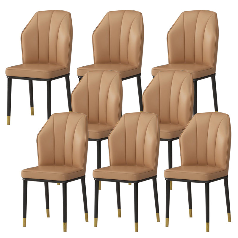Faux Leather Side Chair Wingback Armless Chair for Dining Room