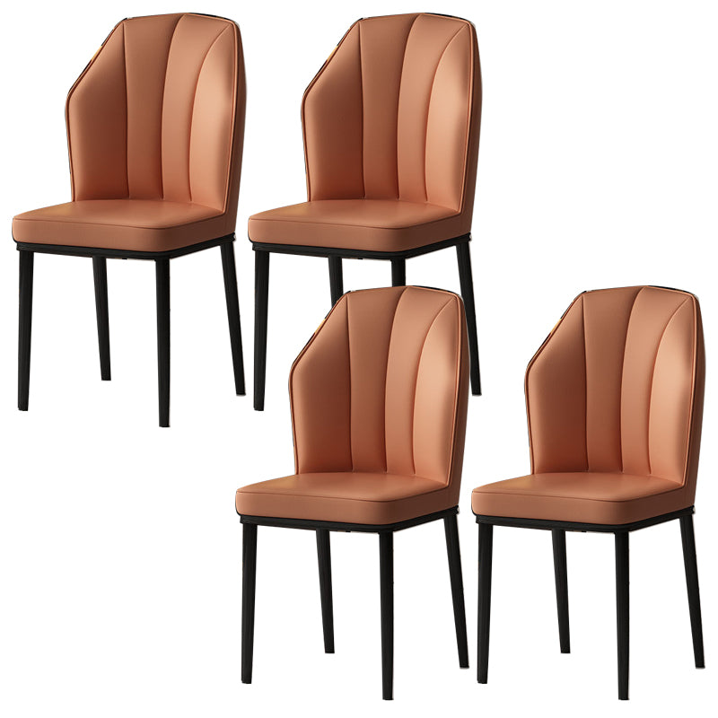 Faux Leather Side Chair Wingback Armless Chair for Dining Room