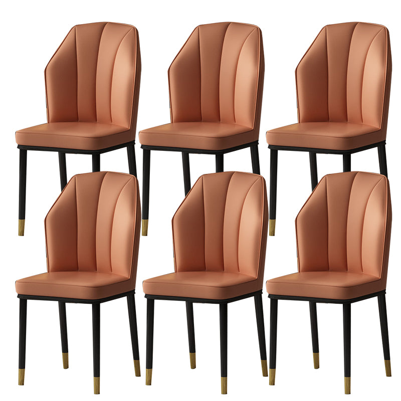 Faux Leather Side Chair Wingback Armless Chair for Dining Room