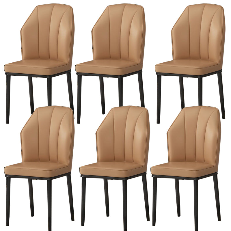 Faux Leather Side Chair Wingback Armless Chair for Dining Room