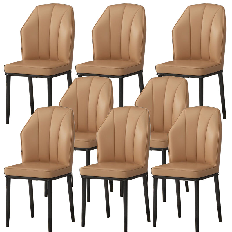 Faux Leather Side Chair Wingback Armless Chair for Dining Room