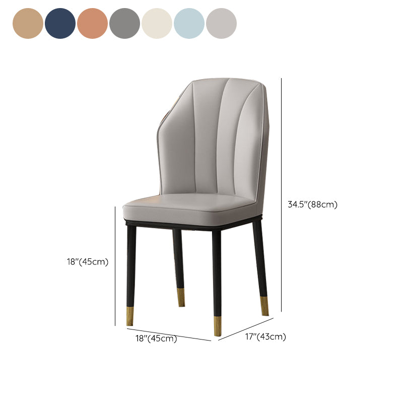 Faux Leather Side Chair Wingback Armless Chair for Dining Room