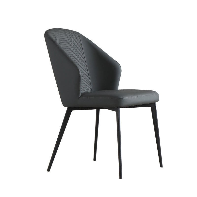 Kitchen Modern Wingback Parsons Chair Armless Dining Chairs in Black Legs