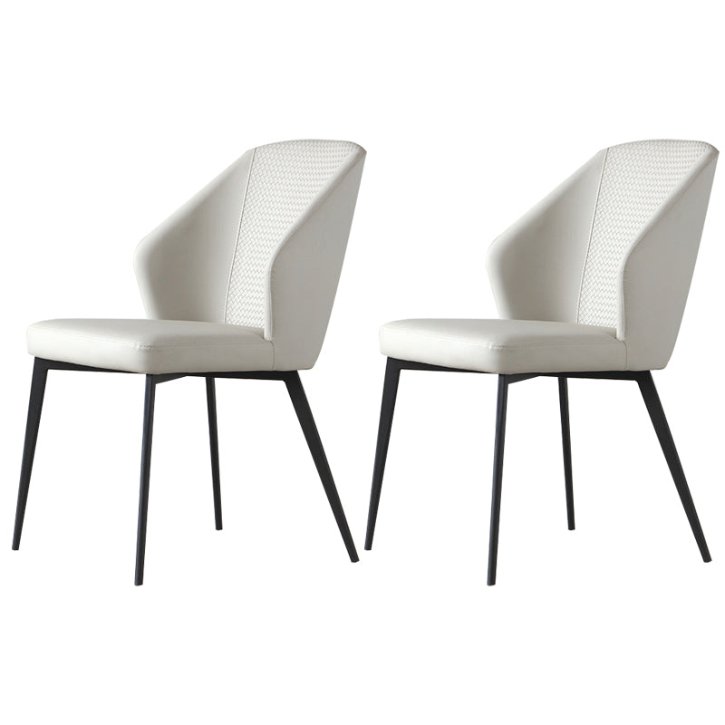 Kitchen Modern Wingback Parsons Chair Armless Dining Chairs in Black Legs