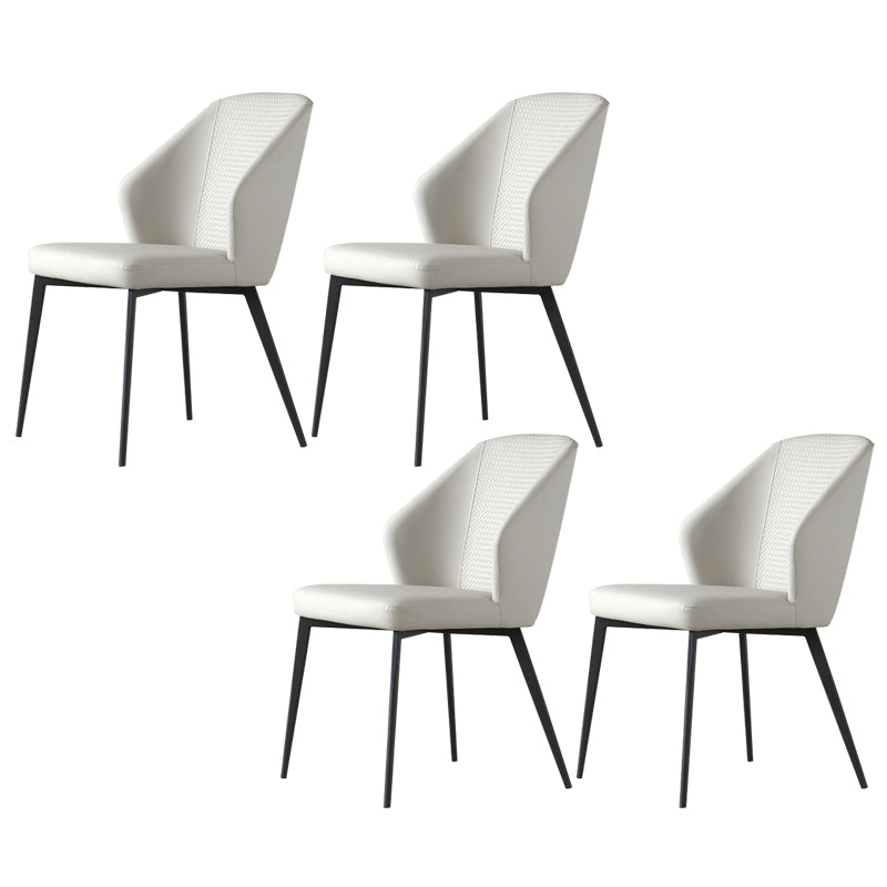 Kitchen Modern Wingback Parsons Chair Armless Dining Chairs in Black Legs