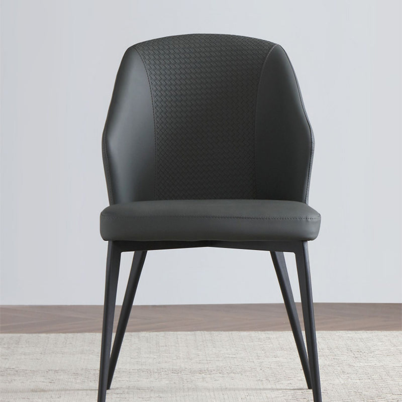 Kitchen Modern Wingback Parsons Chair Armless Dining Chairs in Black Legs