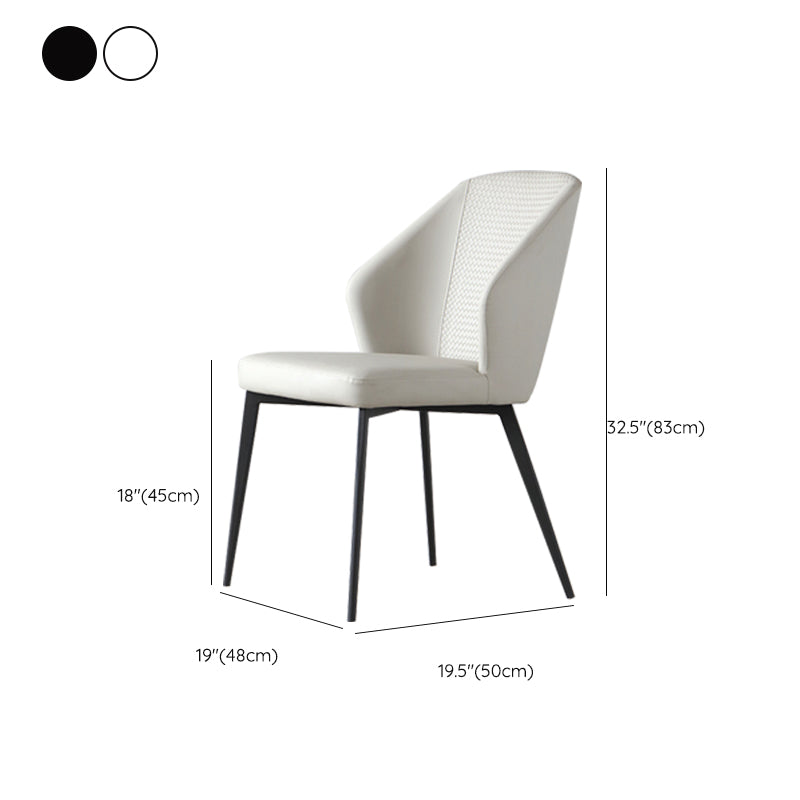 Kitchen Modern Wingback Parsons Chair Armless Dining Chairs in Black Legs