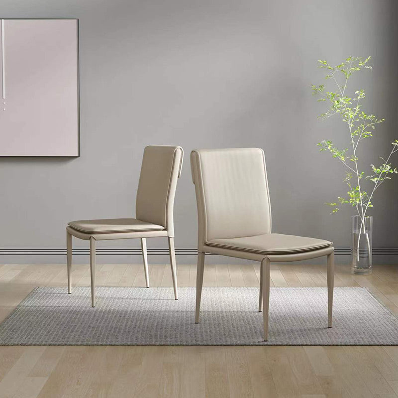 Kitchen Armless Metal Dining Chairs Home Side Chair with Upholstered