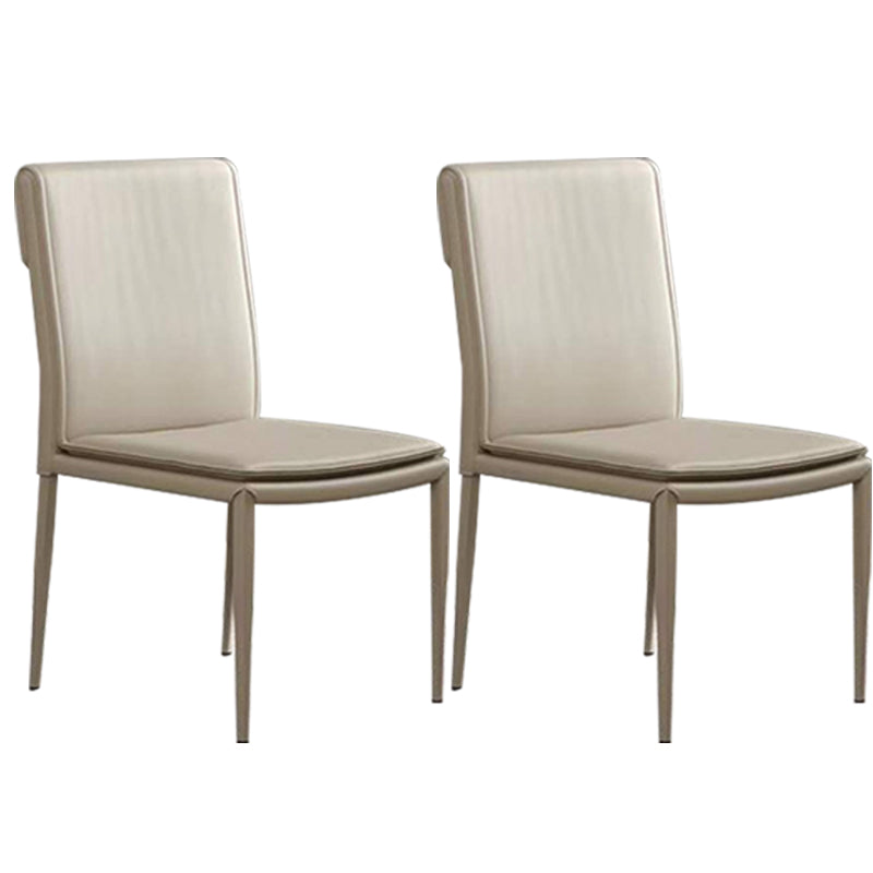 Kitchen Armless Metal Dining Chairs Home Side Chair with Upholstered