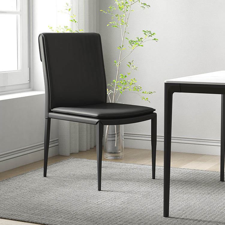 Kitchen Armless Metal Dining Chairs Home Side Chair with Upholstered