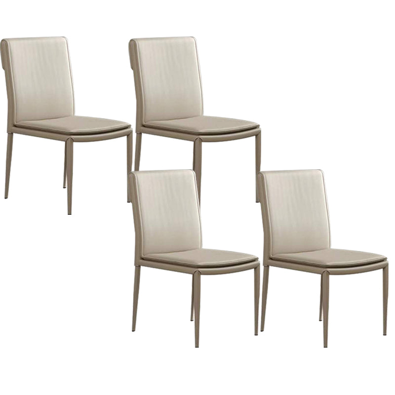 Kitchen Armless Metal Dining Chairs Home Side Chair with Upholstered