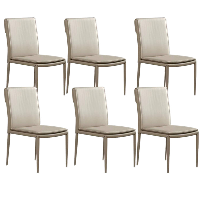 Kitchen Armless Metal Dining Chairs Home Side Chair with Upholstered