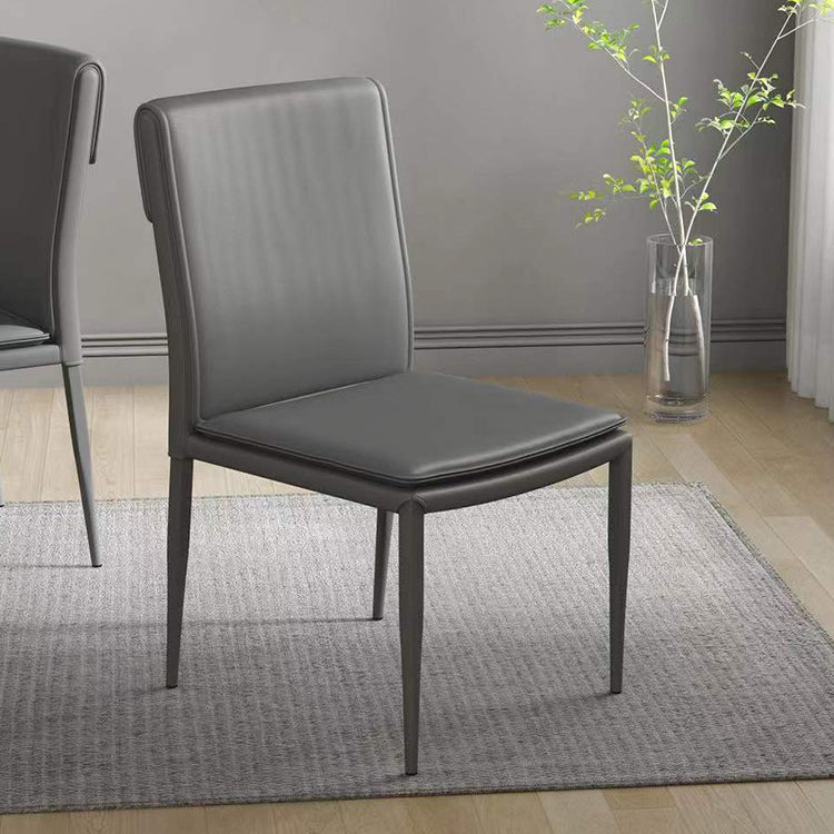 Kitchen Armless Metal Dining Chairs Home Side Chair with Upholstered