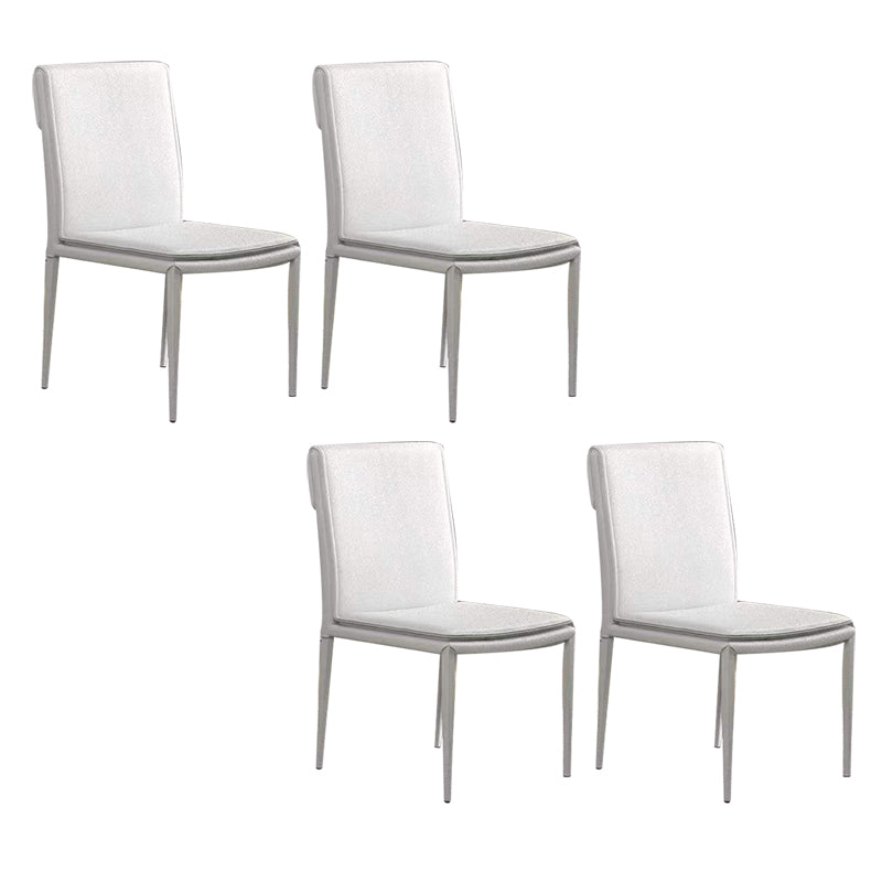 Kitchen Armless Metal Dining Chairs Home Side Chair with Upholstered
