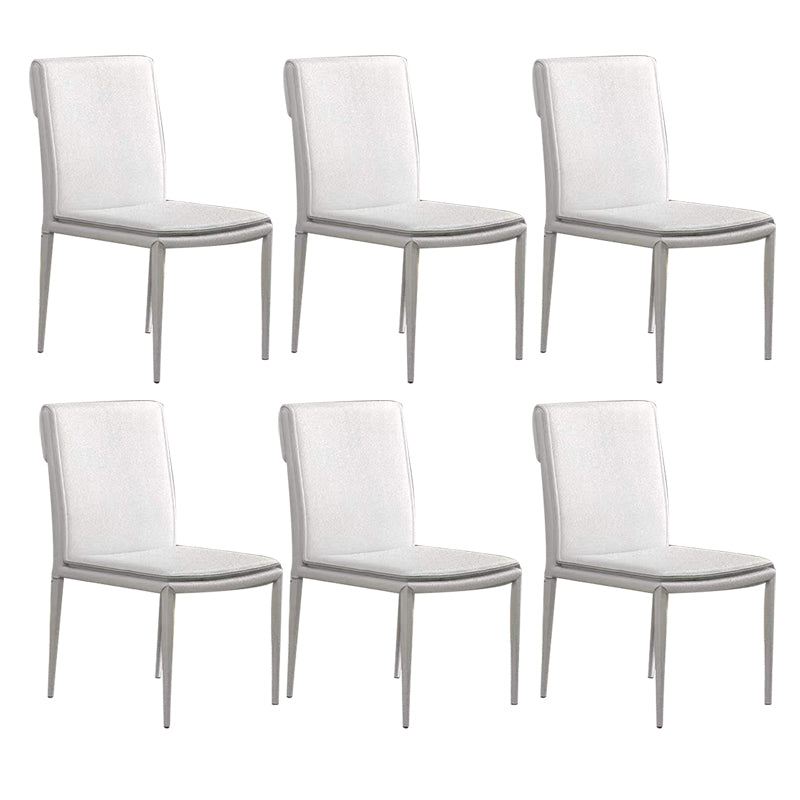 Kitchen Armless Metal Dining Chairs Home Side Chair with Upholstered