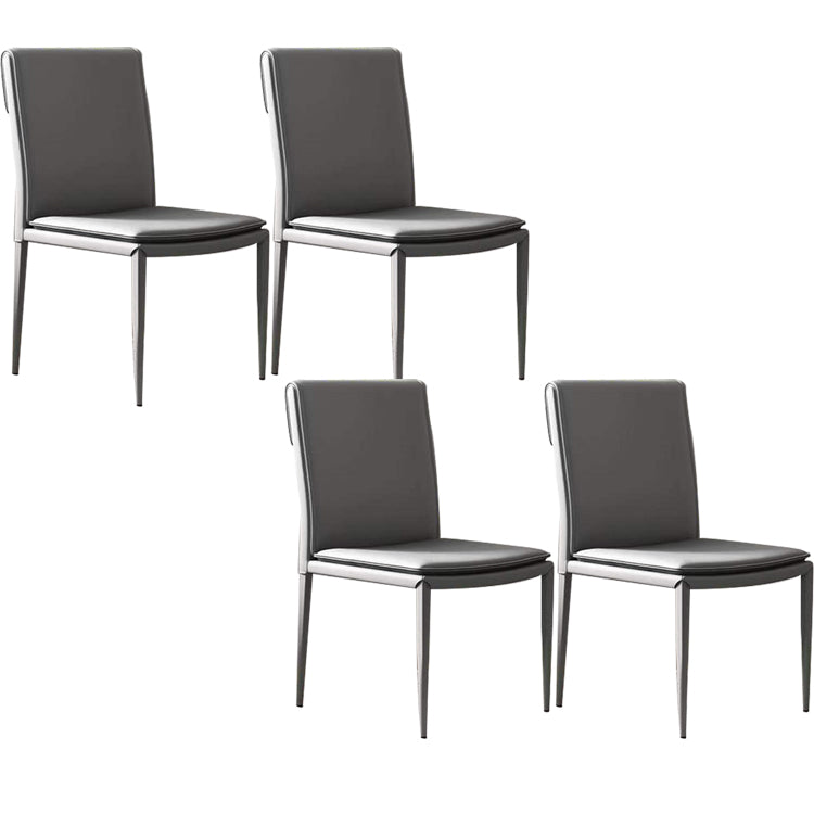 Kitchen Armless Metal Dining Chairs Home Side Chair with Upholstered