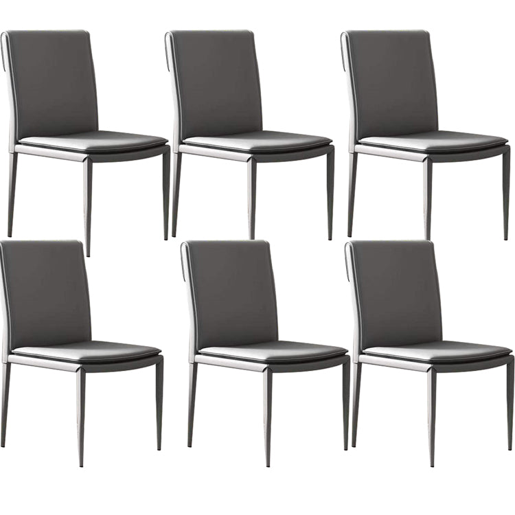 Kitchen Armless Metal Dining Chairs Home Side Chair with Upholstered