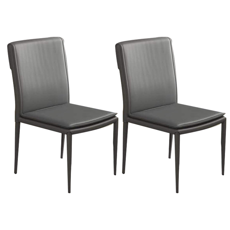 Kitchen Armless Metal Dining Chairs Home Side Chair with Upholstered