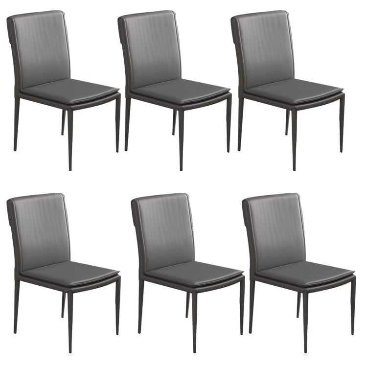 Kitchen Armless Metal Dining Chairs Home Side Chair with Upholstered