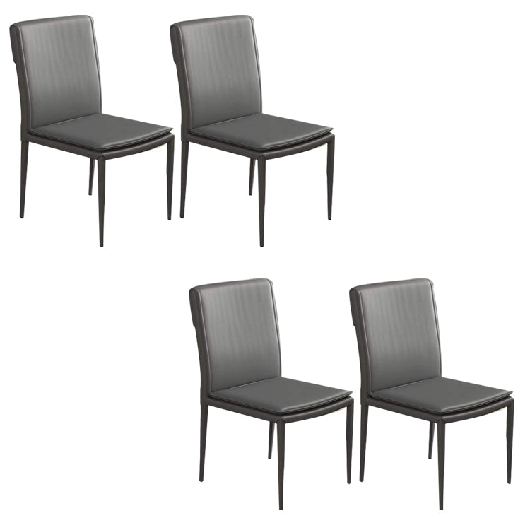 Kitchen Armless Metal Dining Chairs Home Side Chair with Upholstered
