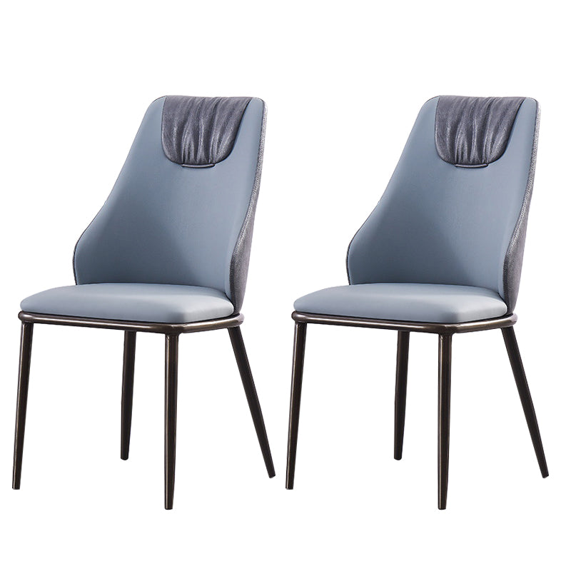 Faux Leather Dining Chair Glam Style Parsons Armless Side Chair