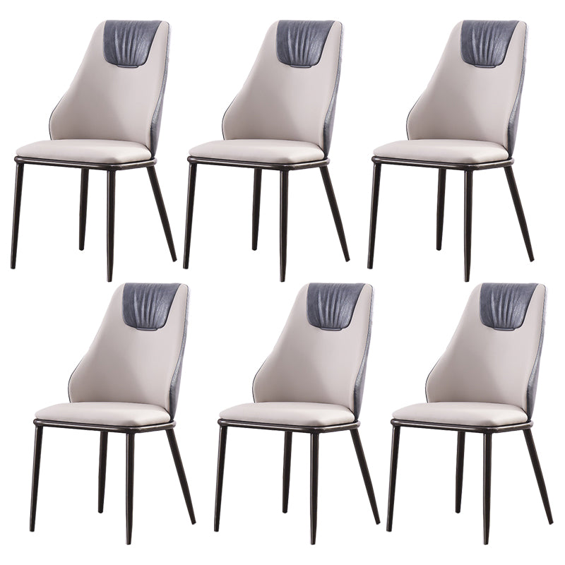 Faux Leather Dining Chair Glam Style Parsons Armless Side Chair