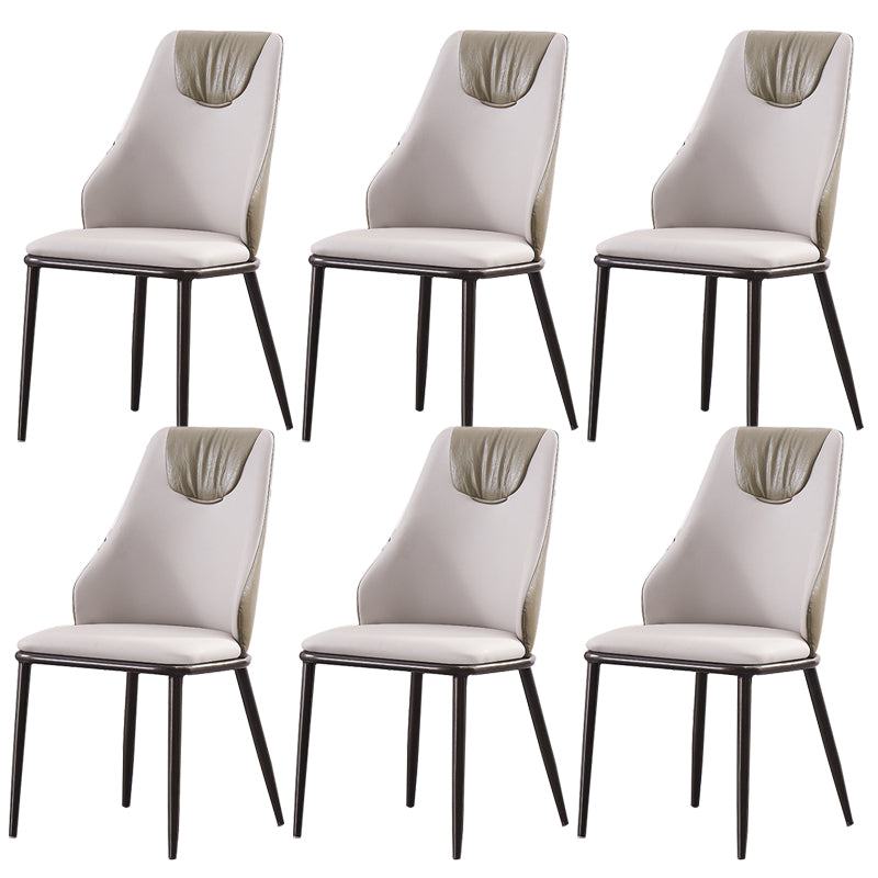 Faux Leather Dining Chair Glam Style Parsons Armless Side Chair