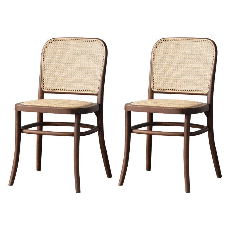 Wood Modern Patio Side Chair Open Back Dining Side Chair for Home