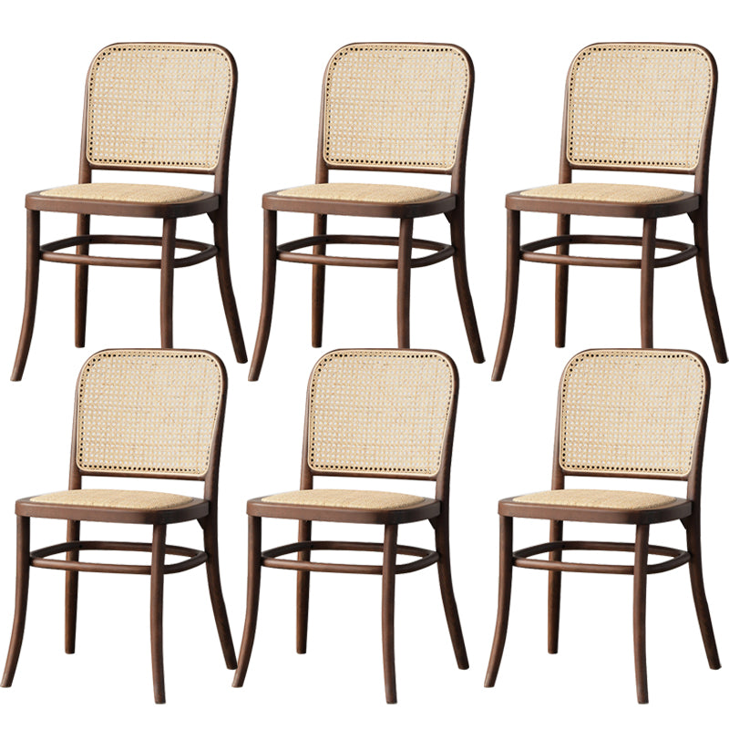 Wood Modern Patio Side Chair Open Back Dining Side Chair for Home