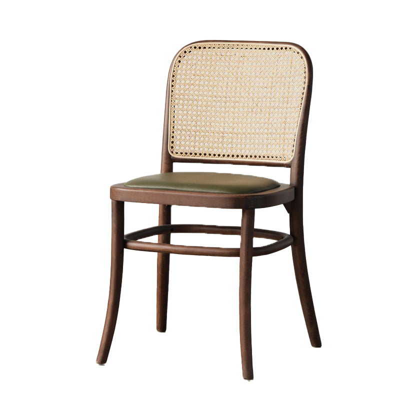 Wood Modern Patio Side Chair Open Back Dining Side Chair for Home