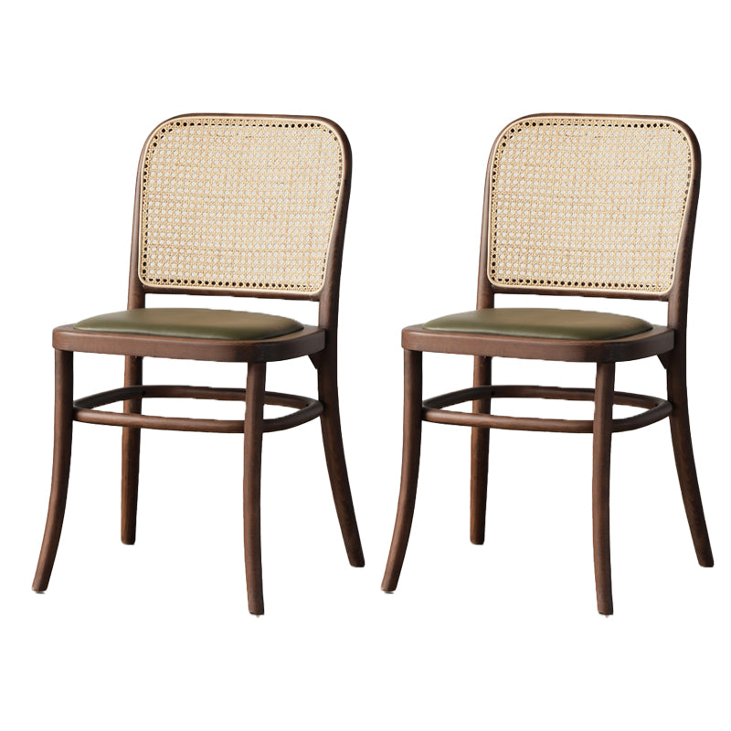 Wood Modern Patio Side Chair Open Back Dining Side Chair for Home