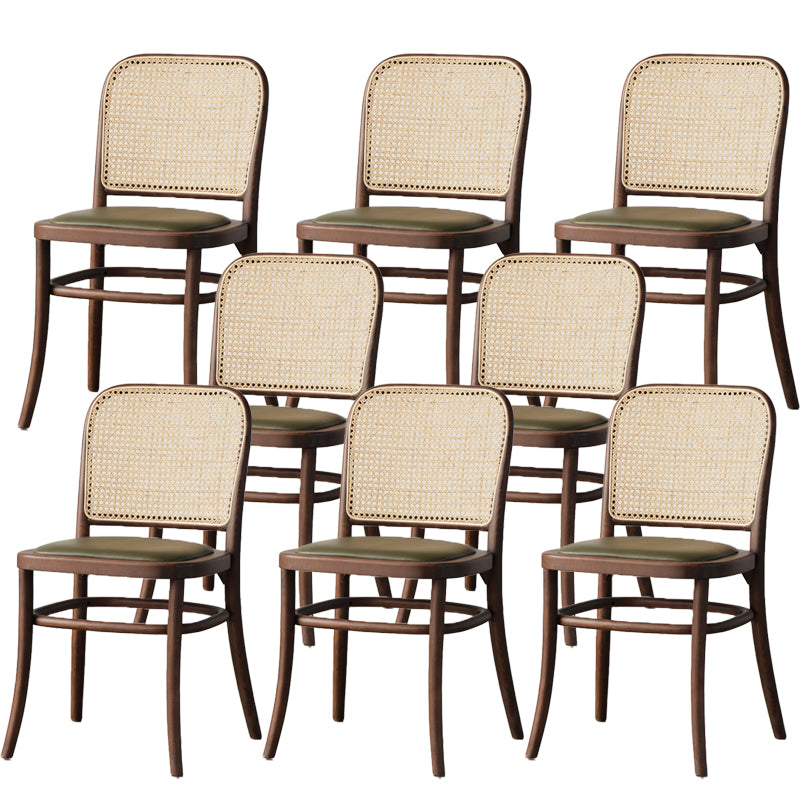 Wood Modern Patio Side Chair Open Back Dining Side Chair for Home