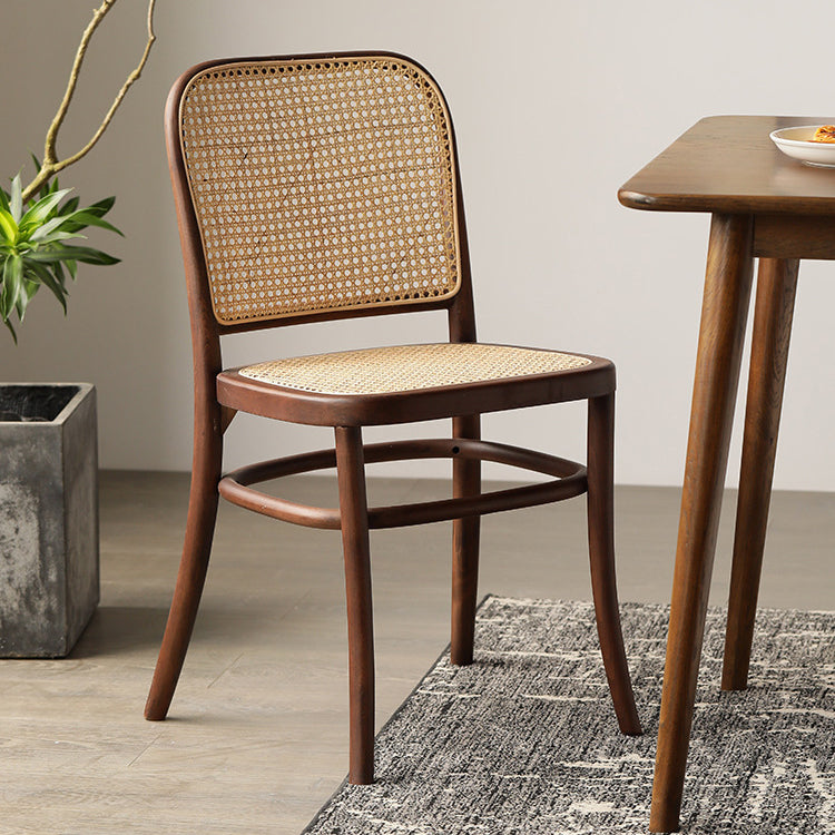 Wood Modern Patio Side Chair Open Back Dining Side Chair for Home