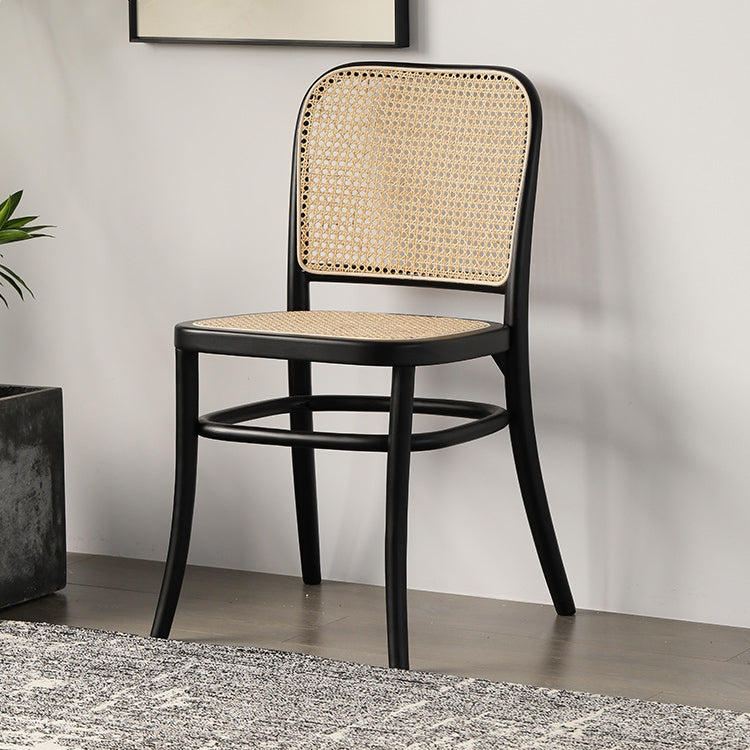 Wood Modern Patio Side Chair Open Back Dining Side Chair for Home