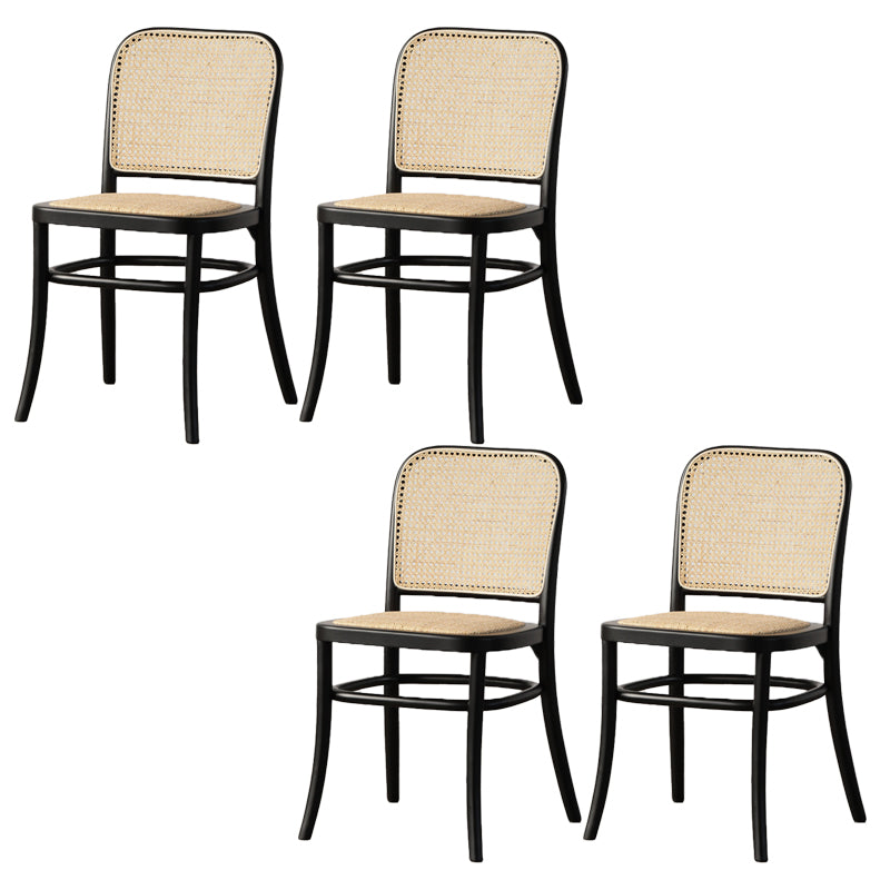 Wood Modern Patio Side Chair Open Back Dining Side Chair for Home