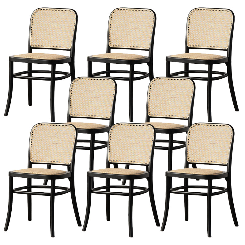 Wood Modern Patio Side Chair Open Back Dining Side Chair for Home