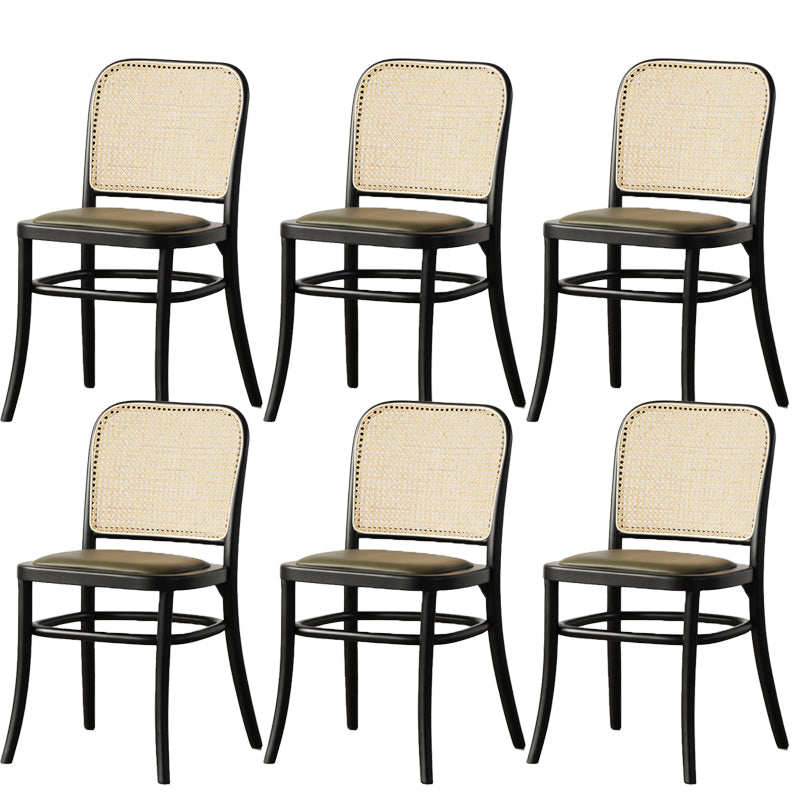 Wood Modern Patio Side Chair Open Back Dining Side Chair for Home